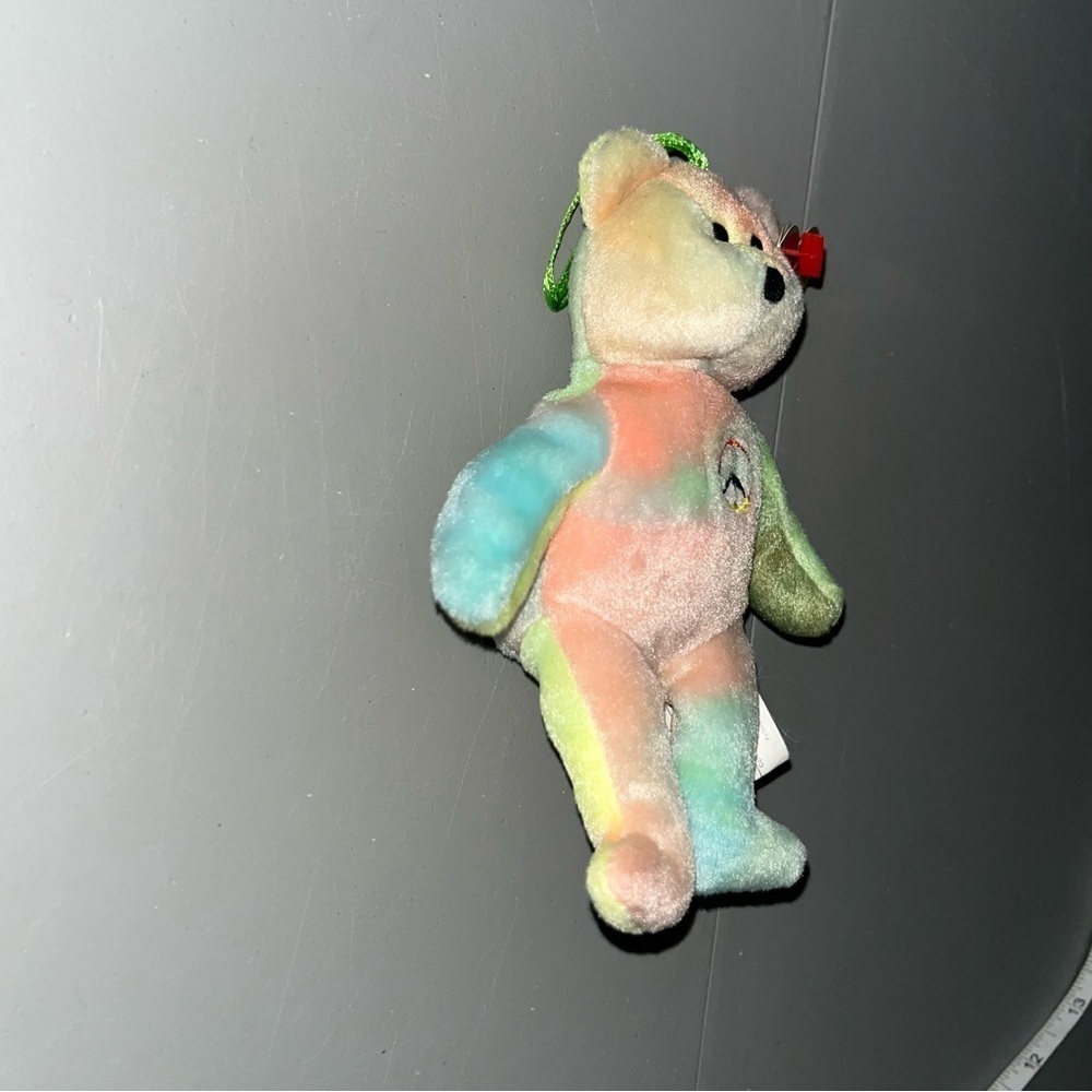 Ty Jingle Beanie Baby PEACE the Bear Ornament NWT 2001 - Picture 2 of 10